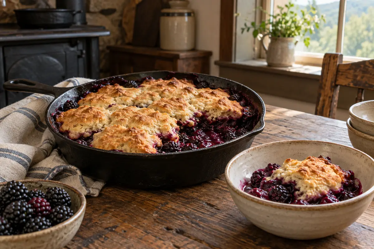 Blackberry Cobbler with Spelt Biscuit Topping