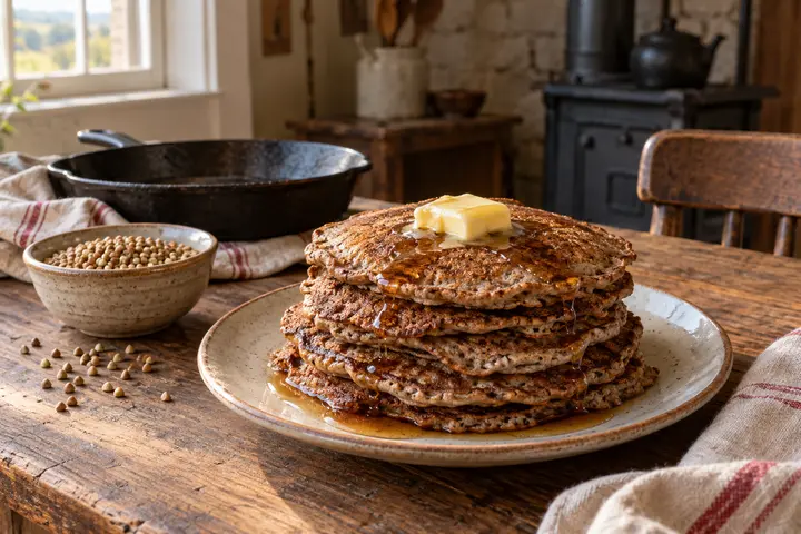 Fresh-Milled Buckwheat Pancakes