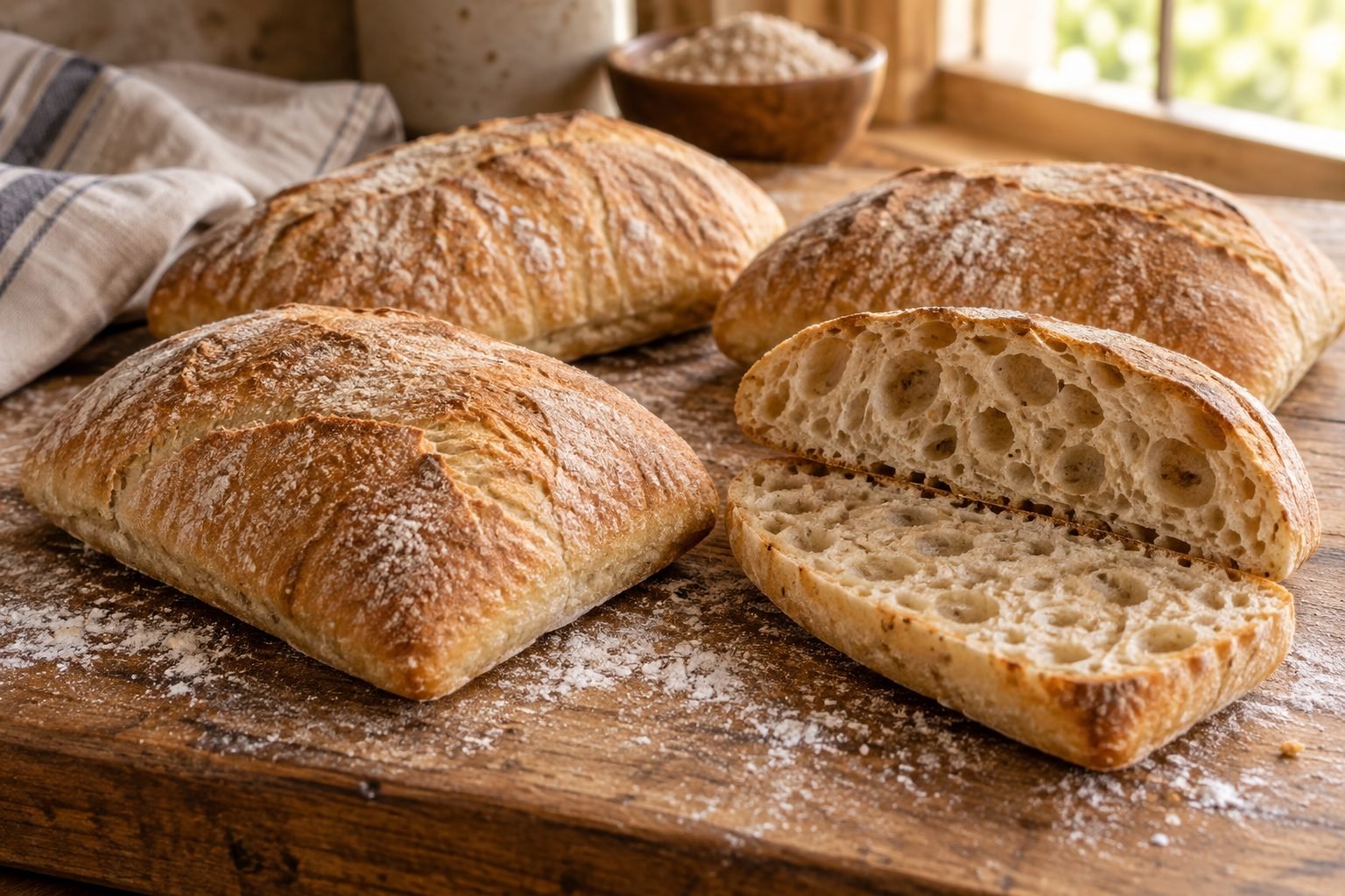 Fresh-Milled Ciabatta Sandwich Rolls