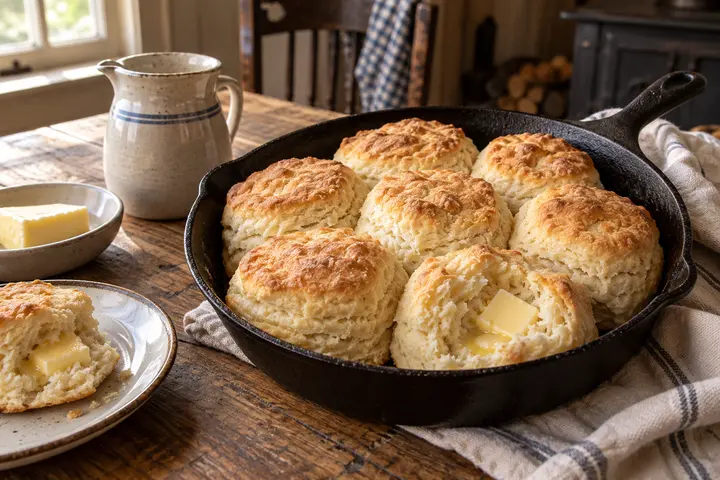 Fresh-Milled Skillet Biscuits