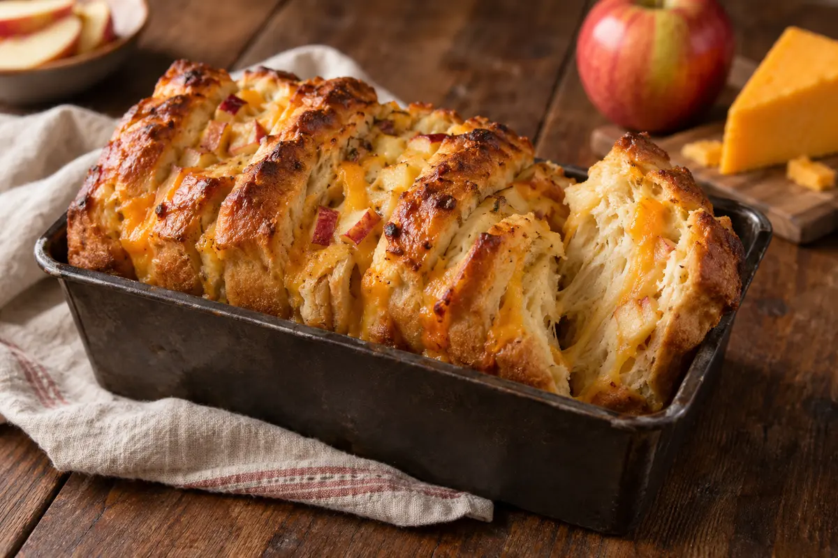 Spelt–Kamut Apple Cheddar Pull-Apart Bread